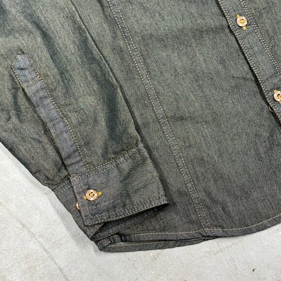 Holland & Sherry Savile Row London Classic Mohair Denim Shirt Long Sleeve Medium - Picture 4 of 9